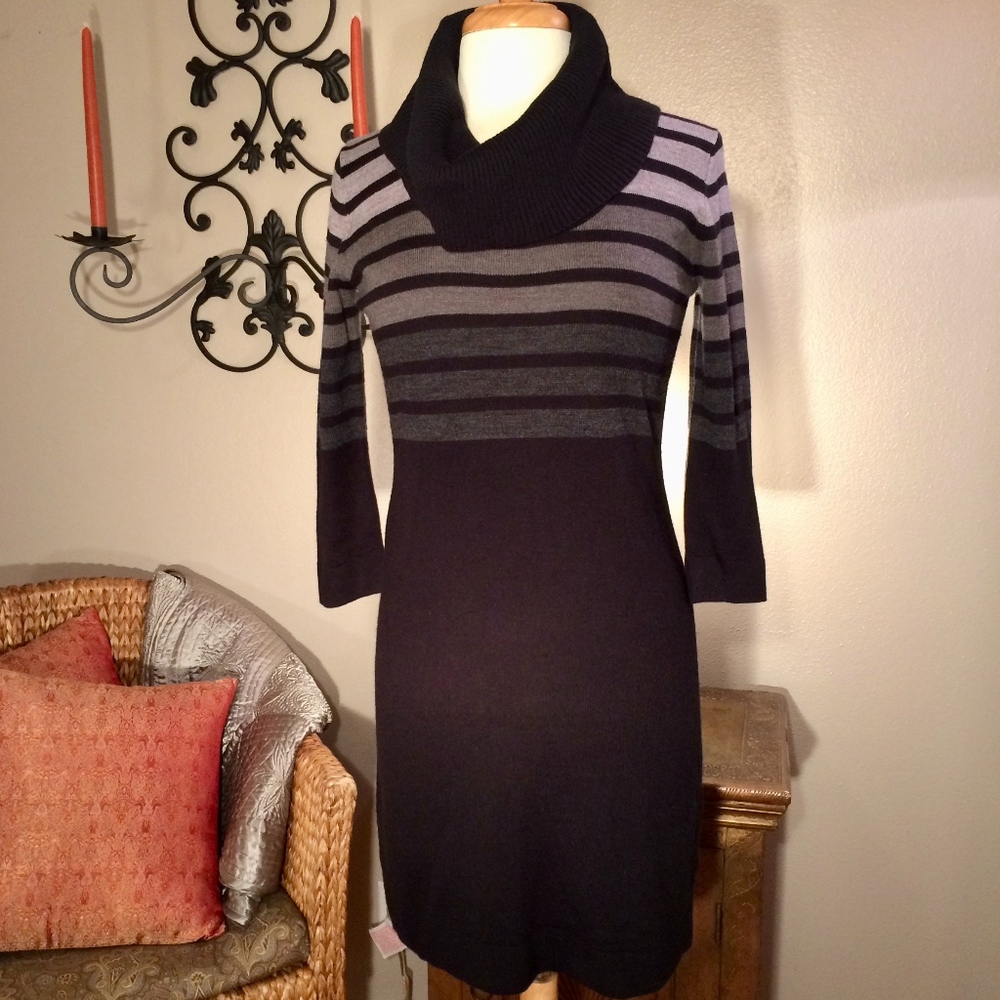 Ombre Striped Sweater Dress